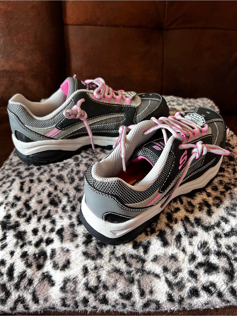 Skechers Work Biscoe ST Steel Toe Shoes Women’s Size 6 Black Pink - LIKE NEW! - Picture 8 of 11
